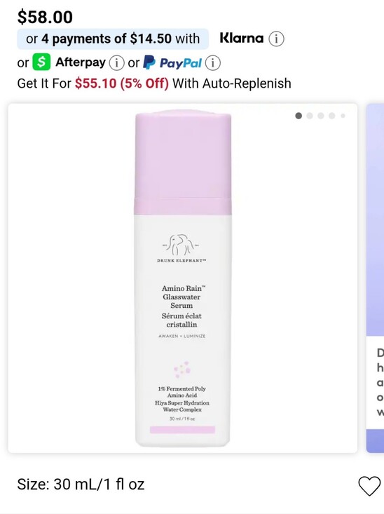 Drunk Elephant Other - Drunk Elephant Amino Rain Glasswater Serum